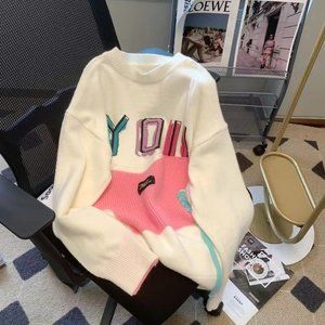 Gentle wind autumn and winter crew-neck sweater